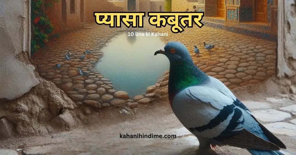 प्यासा कबूतर | 10 line ki Kahani