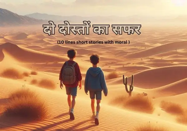 दो दोस्तों का सफर (10 lines short stories with moral )